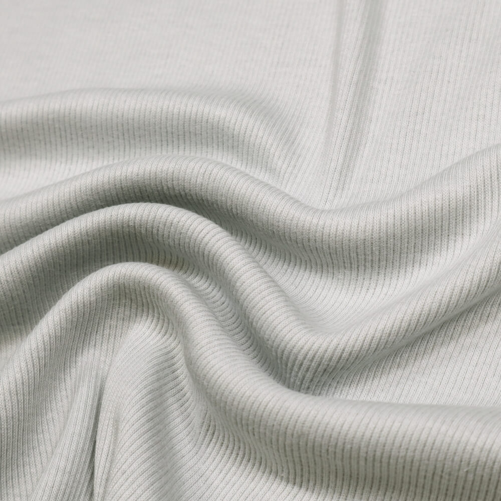 0,5m | Strickbündchen 100 cm Breite - gerippt - Farbe: hellgrau (12629)