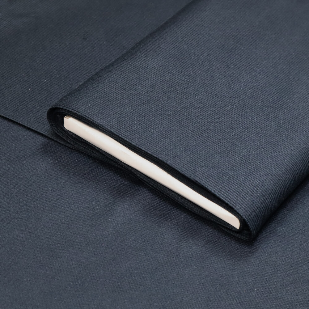 0,5m | Strickbündchen 100 cm Breite - gerippt - Farbe: dunkelblau (12601)