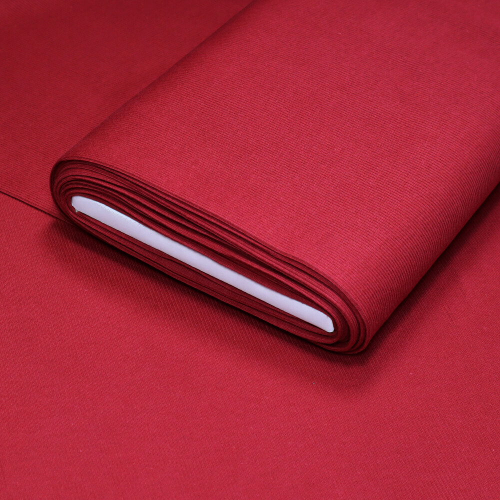 0,5m | Strickbündchen 100 cm Breite - gerippt - Farbe: dunkelrot (12600)