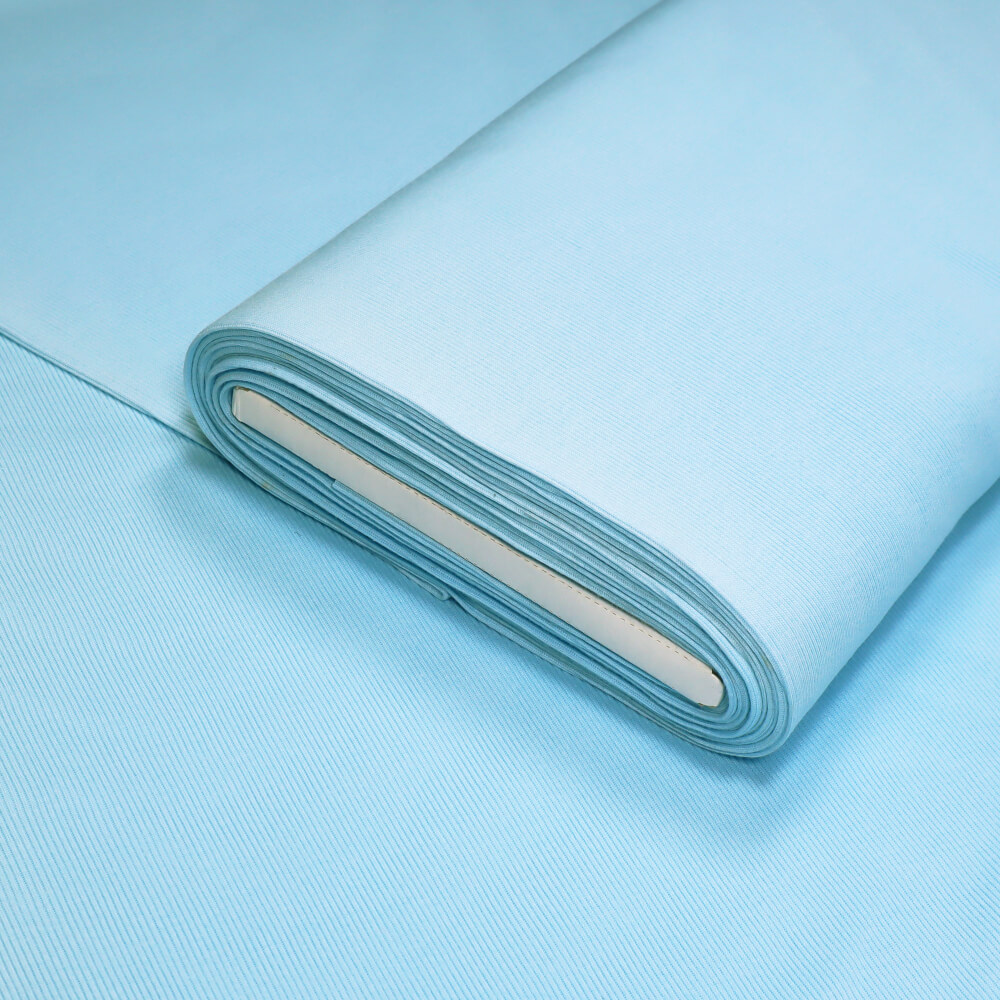 0,5m | Strickbündchen 100 cm Breite - gerippt - Farbe: hellblau (12576)
