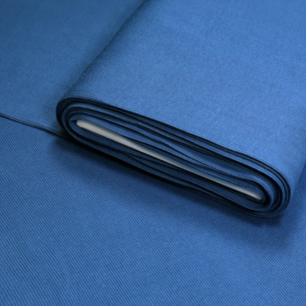 0,5m | Strickbündchen 100 cm Breite - gerippt - Farbe: dunkelblau (12577)