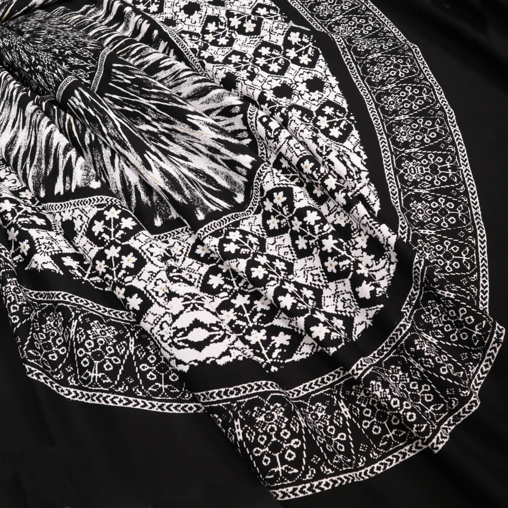 1m | Baumwollstoff 170 cm breit - Africanstyle - schwarz/weiss (6212)