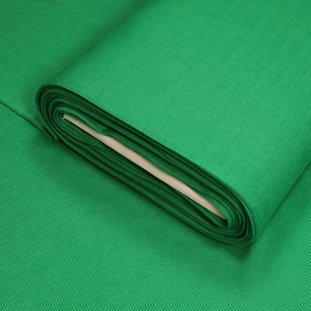 0,5m | Strickbündchen 100 cm Breite - gerippt - Farbe: grün (5883)