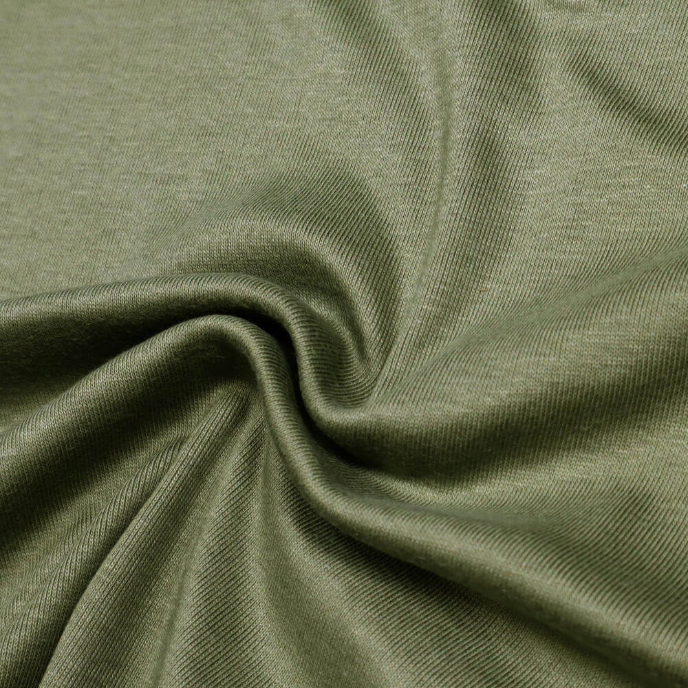 0,5m | Bündchenstoff 90 cm Breite - JERSEY-glatt - Farbe: uni - khaki (12578)