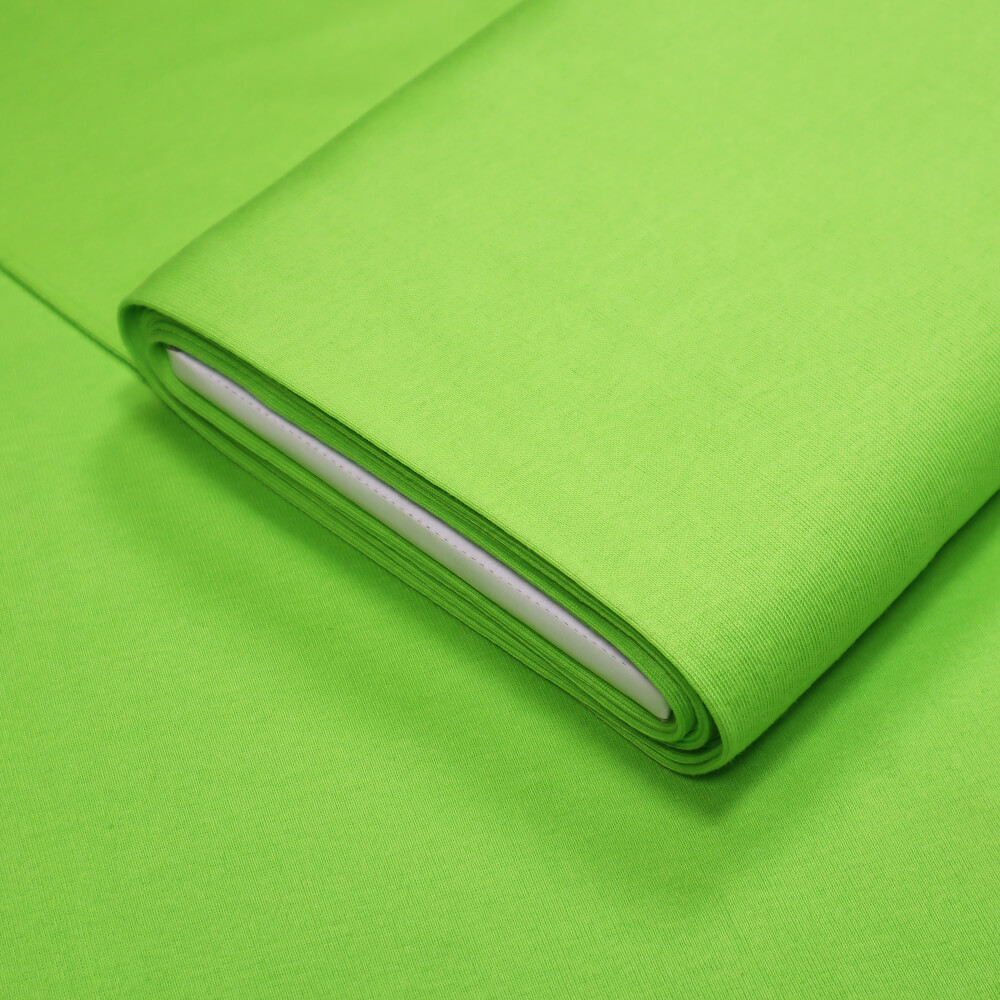 0,5m | Bündchenstoff 90 cm Breite - JERSEY-glatt - Farbe: uni - kiwi (12563)