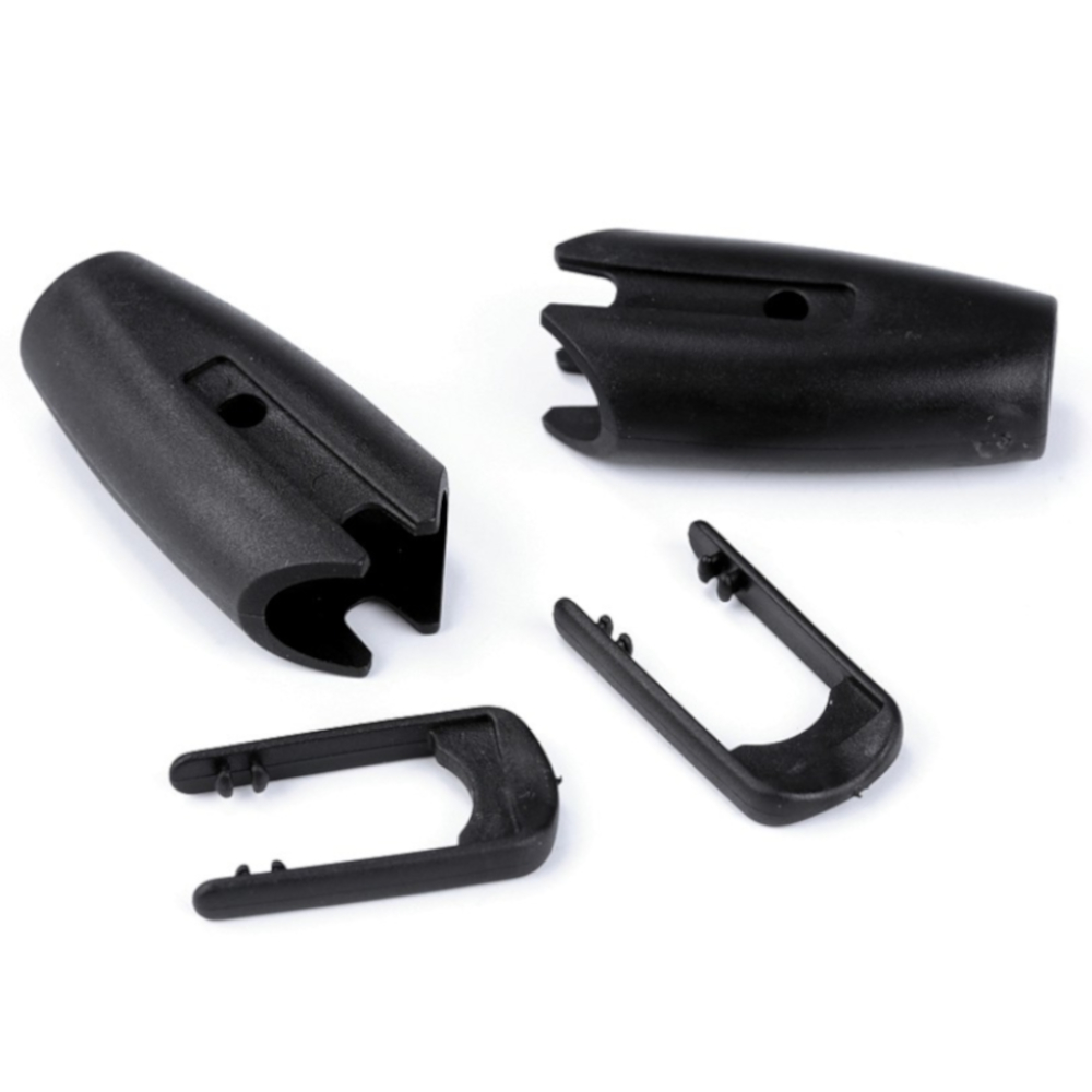 2x Kunststoffdurchzug / Schieber für Leinen / Seile, 14 mm - Farbe: Schwarz