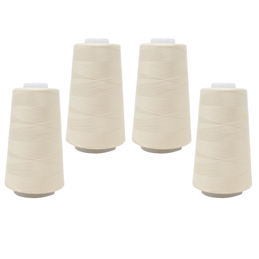4 Konen - 3000 yrd Overlockgarn 253 - Naturbeige