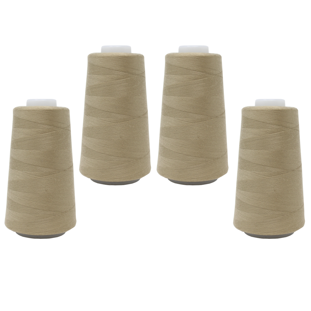 4 Konen - 3000 yrd Overlockgarn 210 - Dunkelbeige