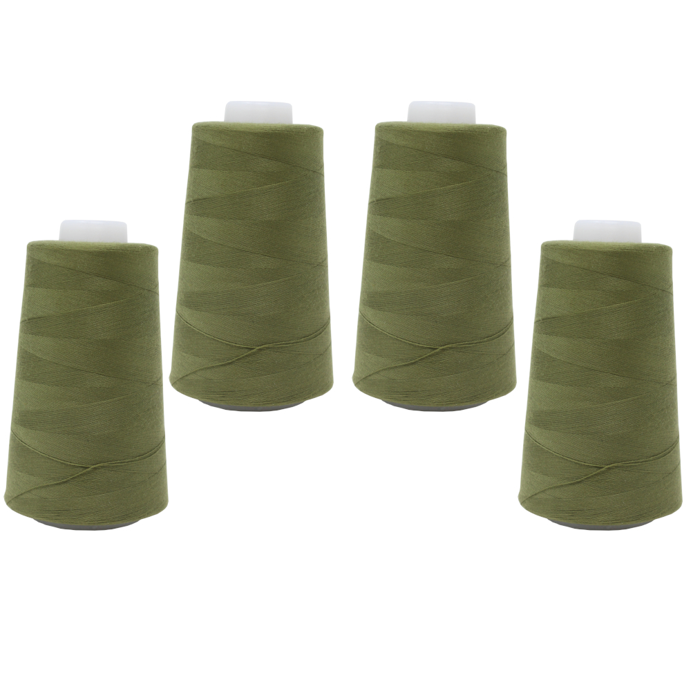 4 Konen - 3000 yrd Overlockgarn 290 - Armee Oliv