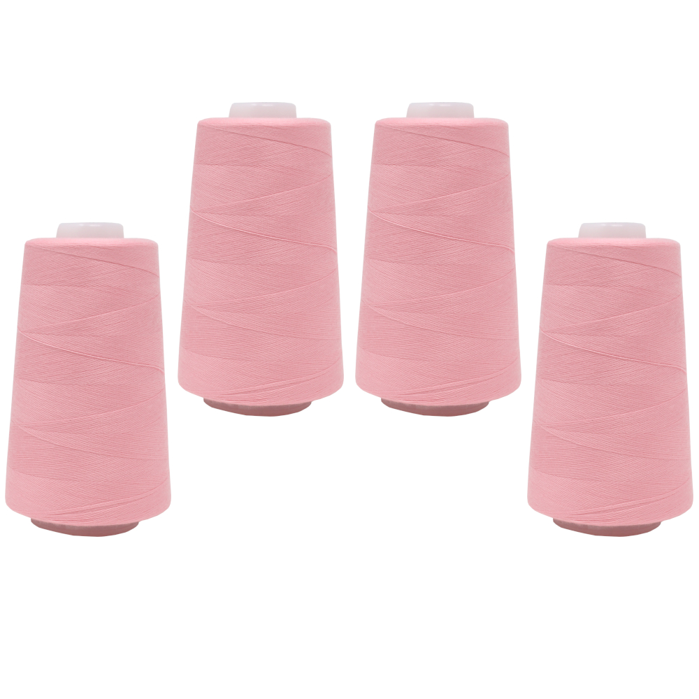 4 Konen - 3000 yrd Overlockgarn 002 - Rosa