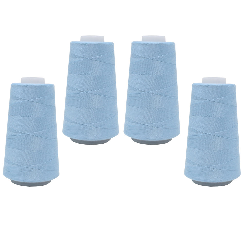 4 Konen - 3000 yrd Overlockgarn 102 - Hellblau