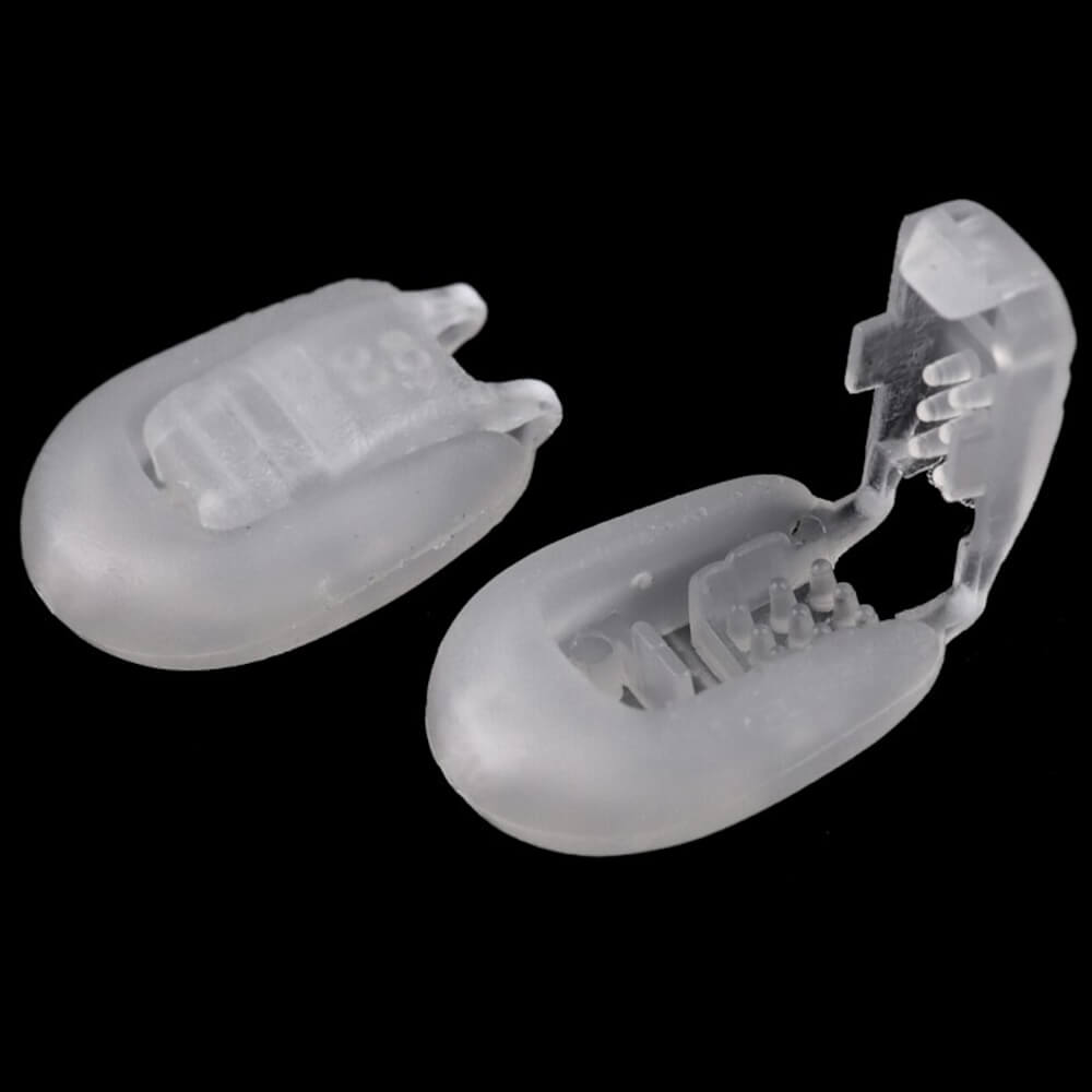 10 Kordelstopper Endstücke 15x19mm - zum eindrücken in Transparent