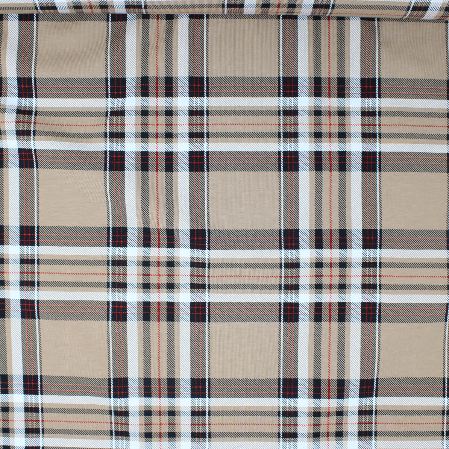 1 m | Jersey Schottenkaro - 150 cm Breite - Dunkelbeige