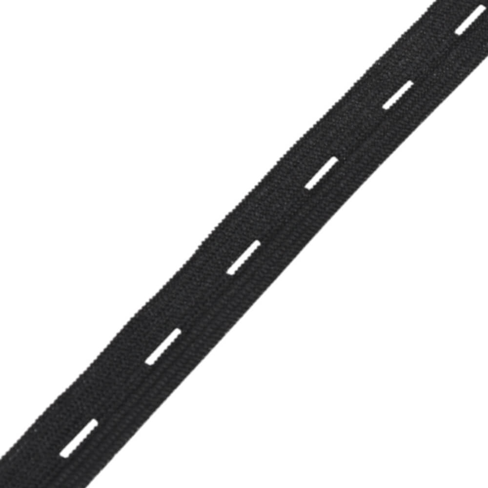 13 mm | Lochgummiband in der Farbe Schwarz - Meterware