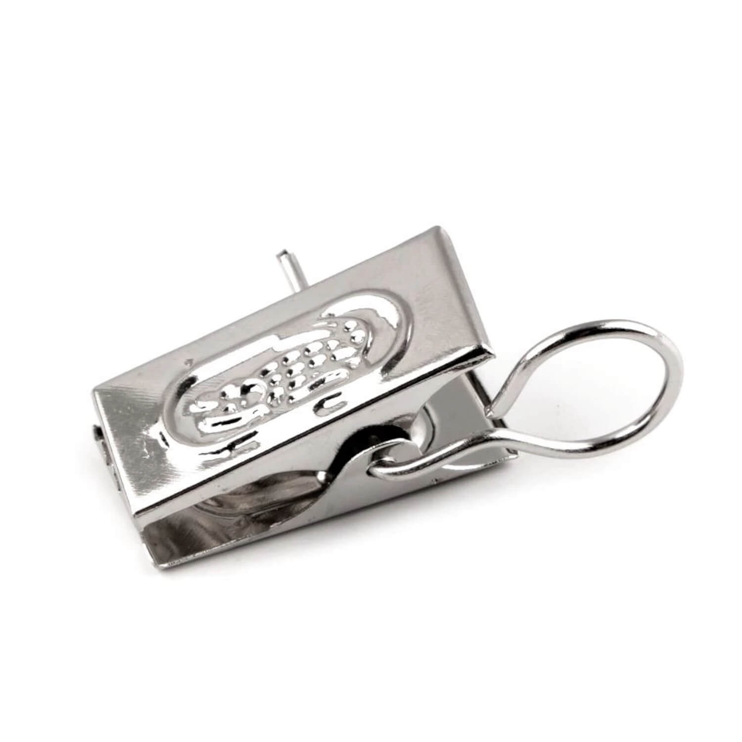 10 Gardinen Clips - 9,7 x 19,5 mm - Nickel (2) - Runder Haken