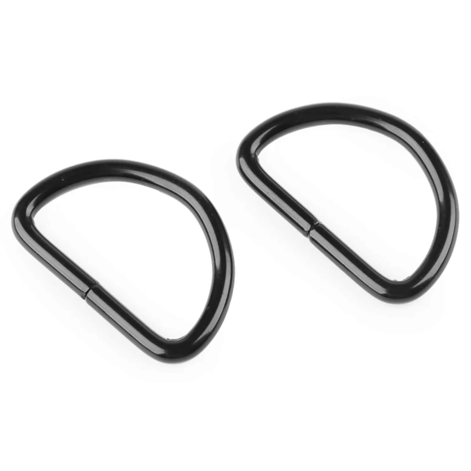 10 D-Halbringe Breite 25mm - schwarz