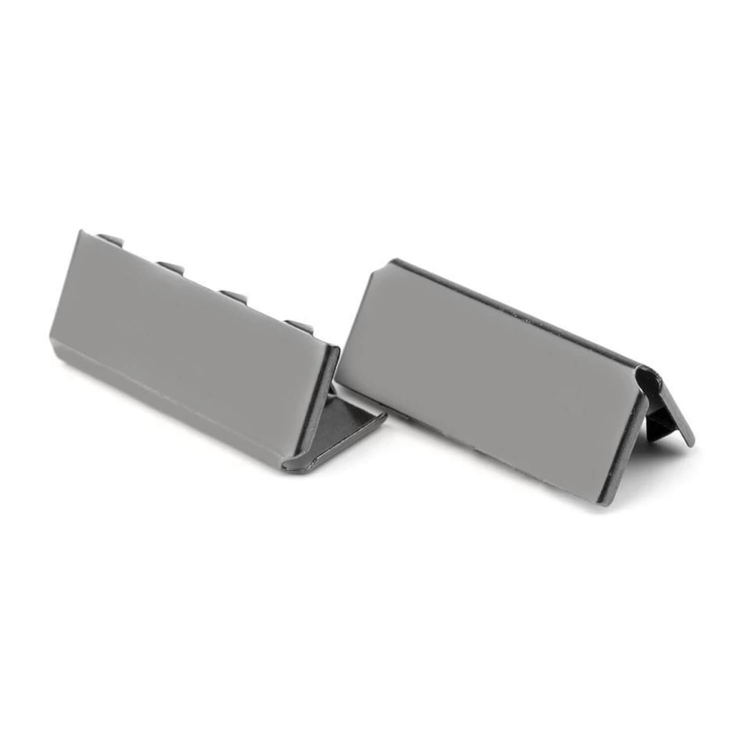 5 Endstücke für 25 mm breite Gurtbänder Nickel-Schwarz