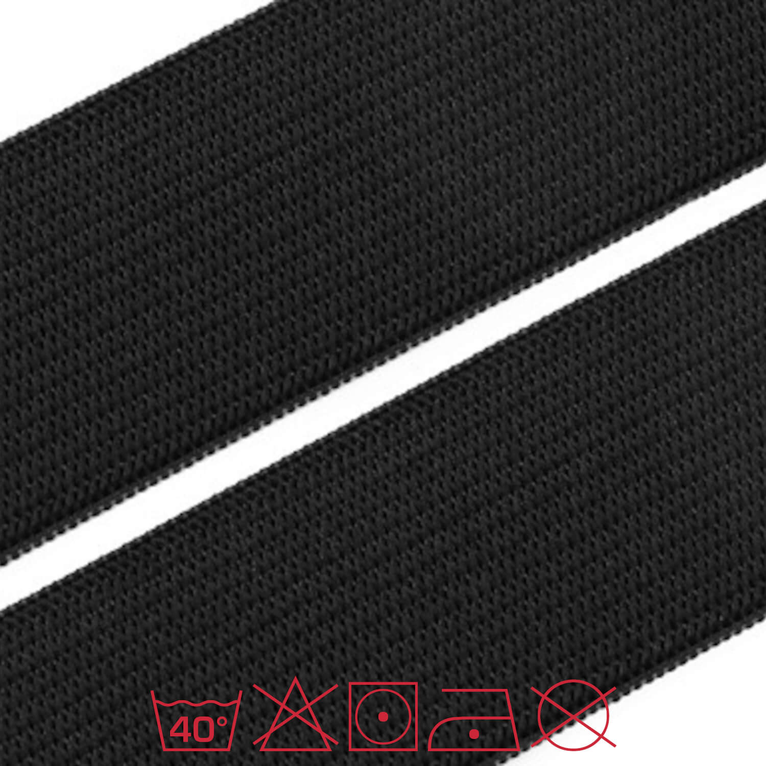 1 Meter Gummiband - 25mm breit - glatt - Schwarz
