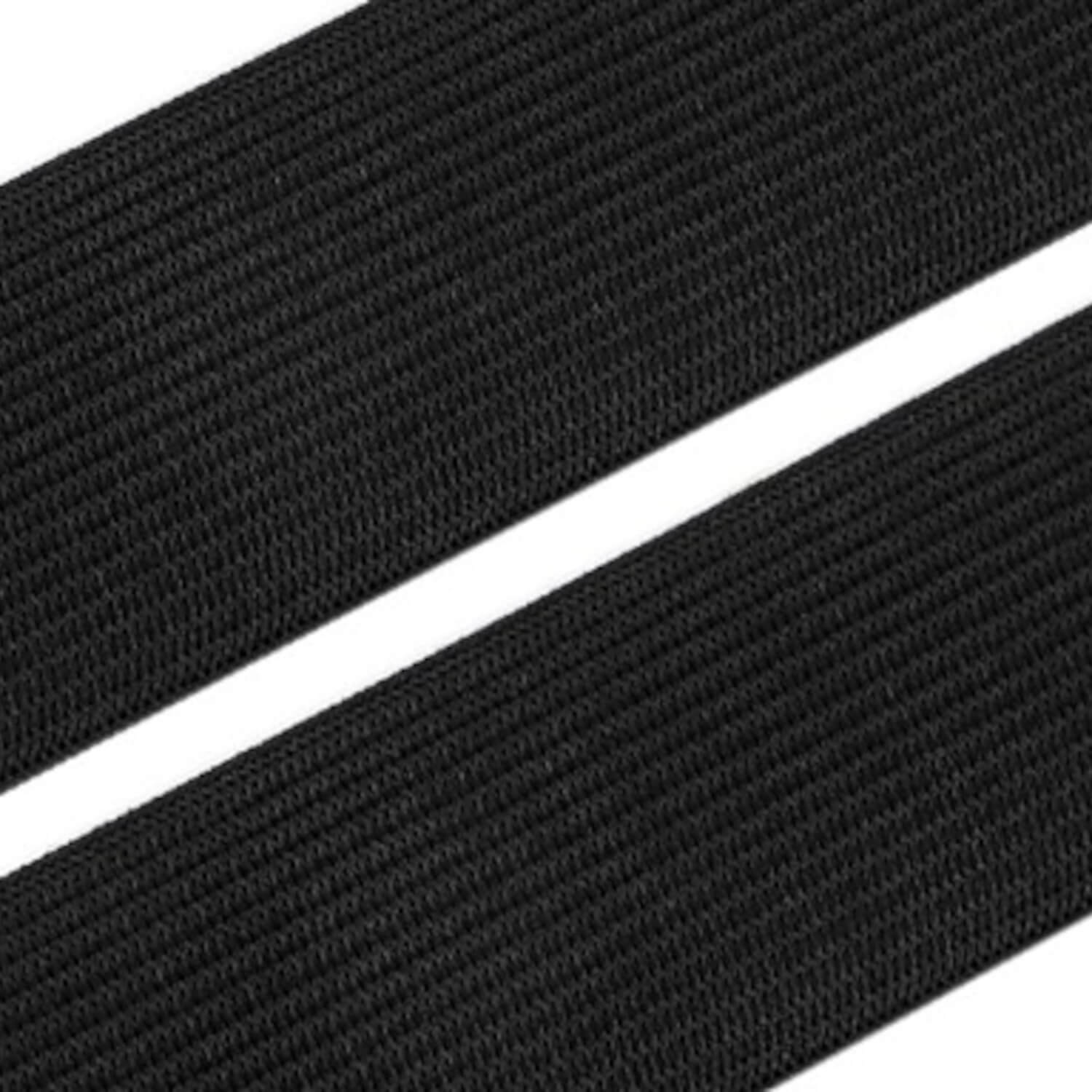 1 Meter Gummiband - 30mm breit - glatt - Schwarz