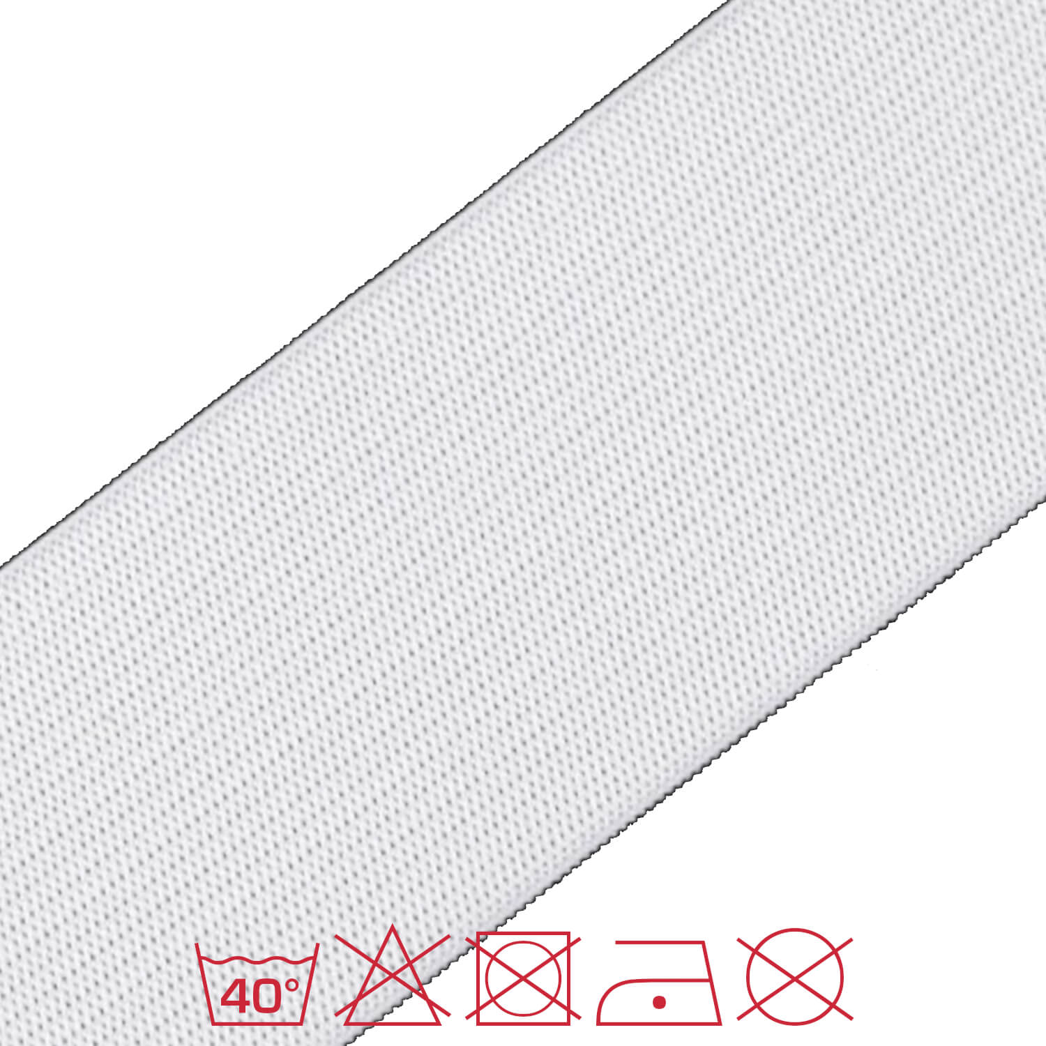 1 Meter Gummiband - 45mm breit - glatt - Weiß