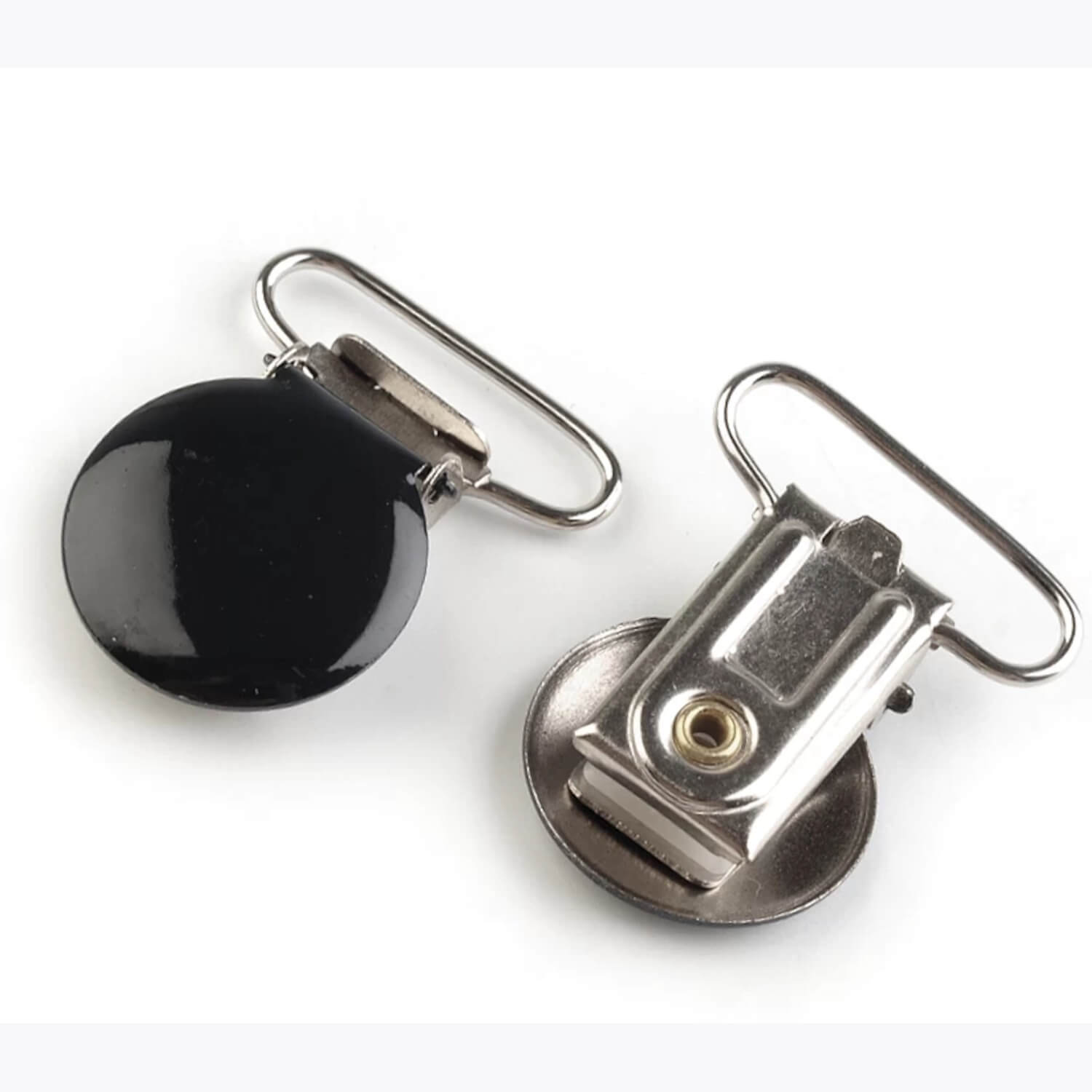 2 Hosenträger Clips, 25mm, schwarz