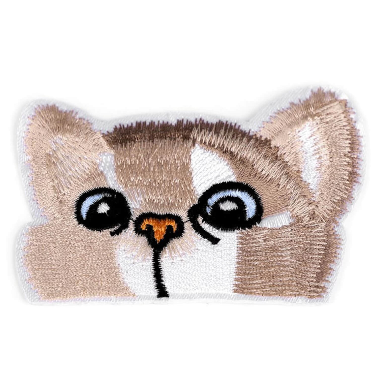 Aufbügler - 5,5 x 9,0 cm - Katzen Kopf braun/beige