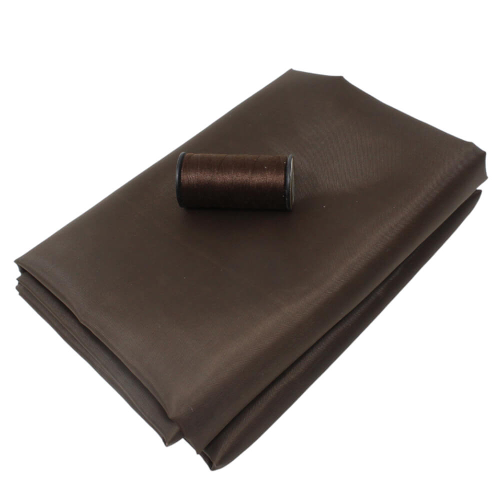 2 Meter Futterstoff & 200 Meter Allesnäher, Farbe: Dunkelbraun
