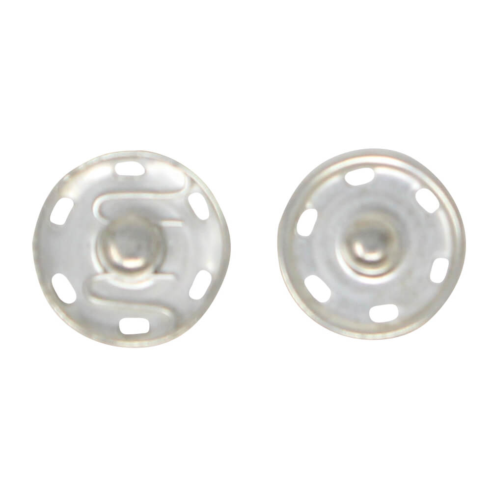9 Druckknöpfe - 18mm - aus Metall - silberfarben