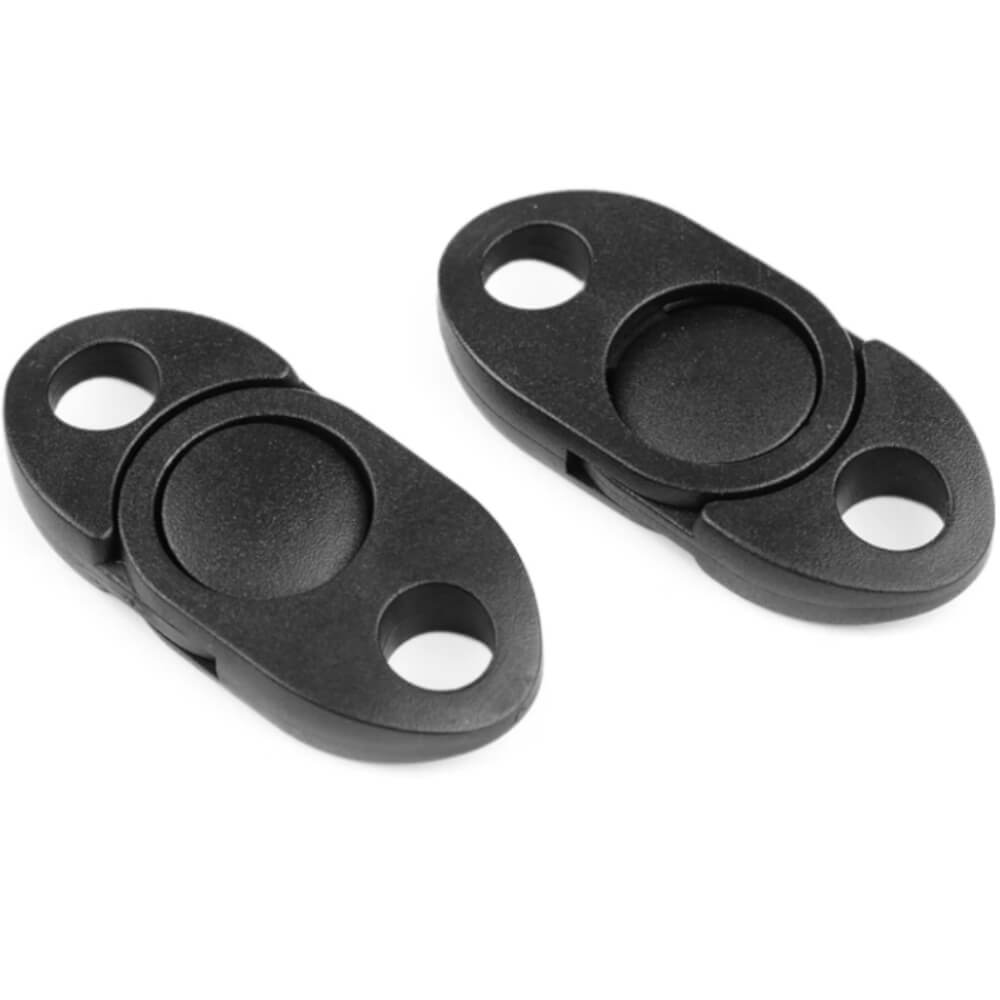 2x Schwenkbare Kunststoff Steckschnalle mit Druck-Knopfverschluss