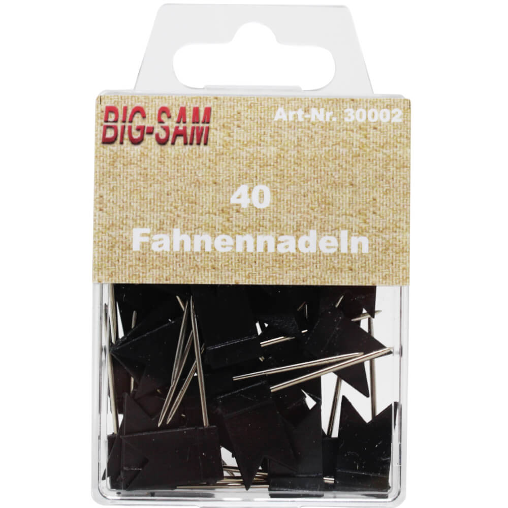 40 Stecknadeln - Fahne - Schwarz