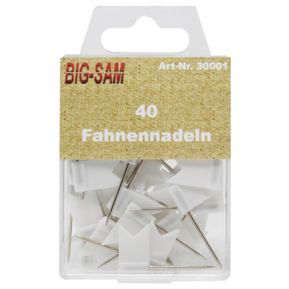 40 Stecknadeln - Fahne - Weiß