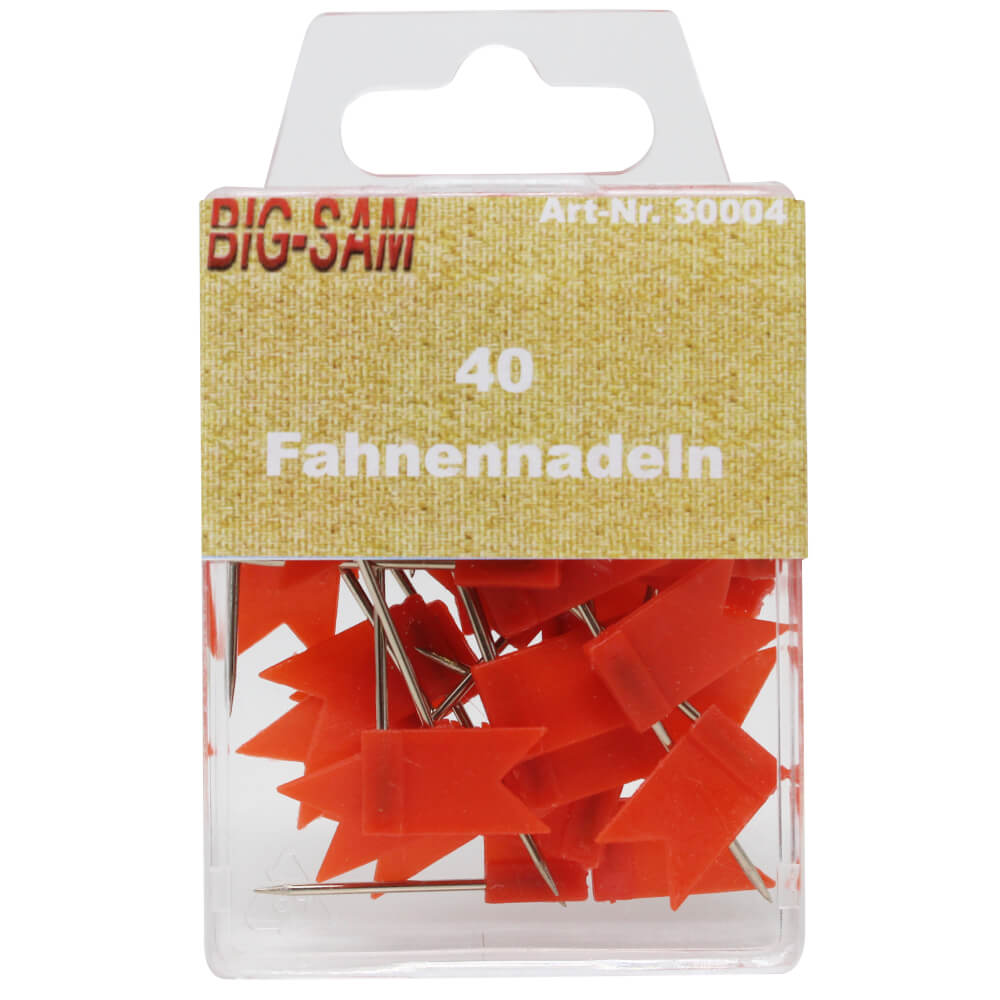 40 Stecknadeln - Fahne - Rot
