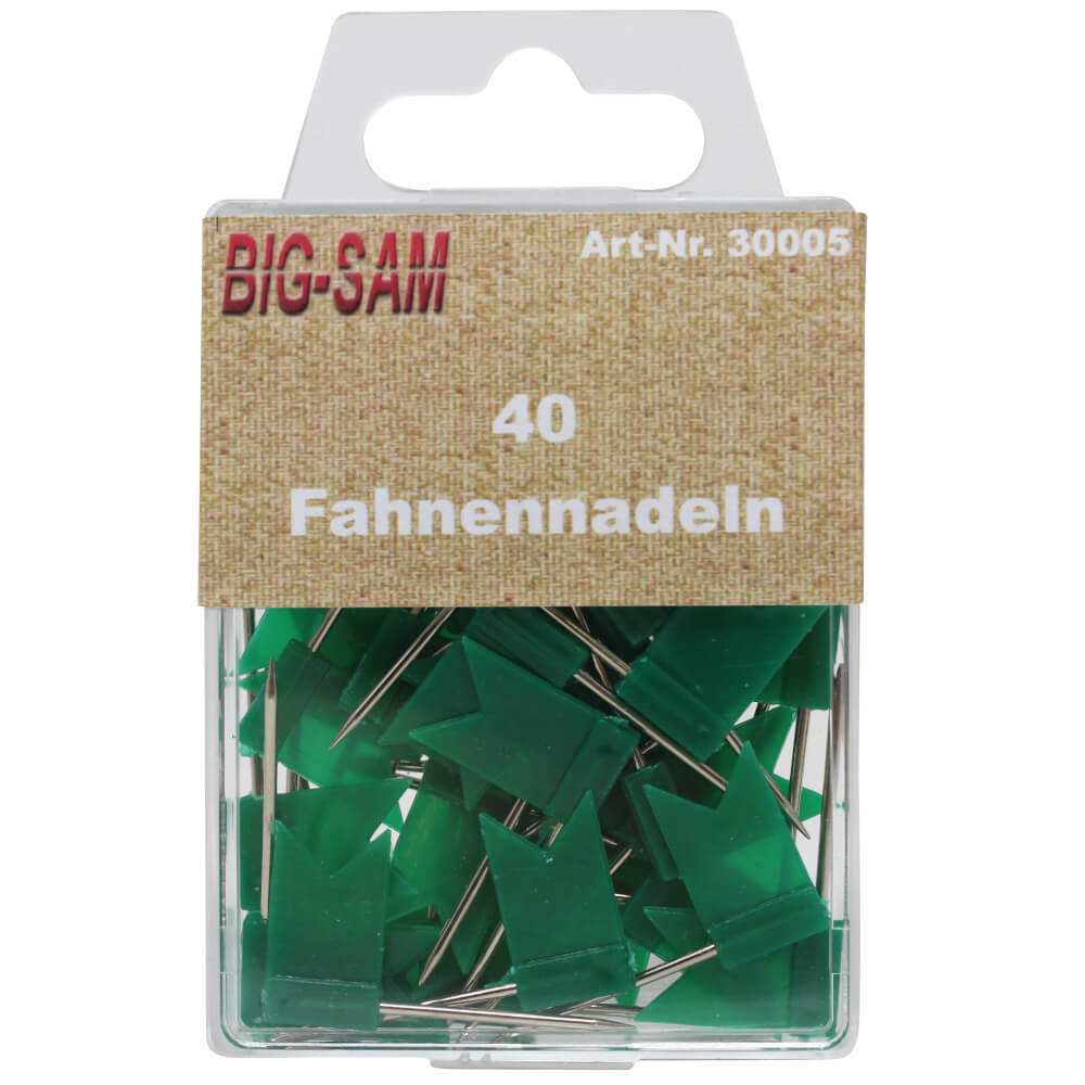 40 Stecknadeln - Fahne - Grün
