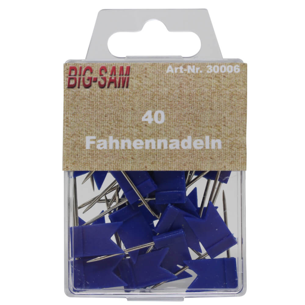 40 Stecknadeln - Fahne - Blau