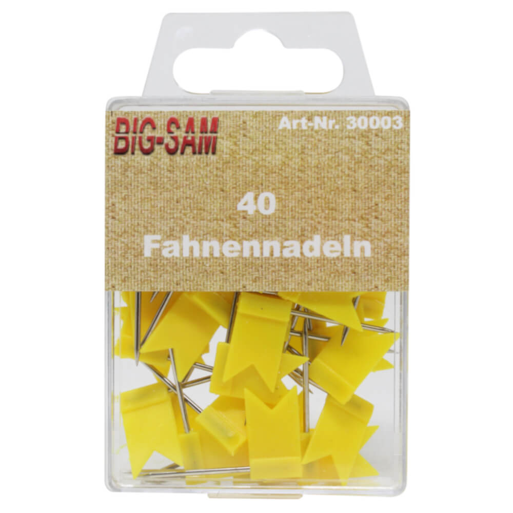 40 Stecknadeln - Fahne - Gelb