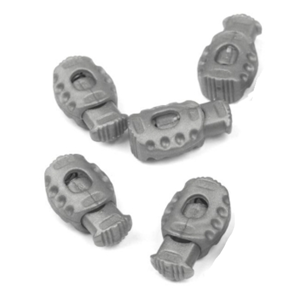 5x 1-Loch Kordelstopper - 20x30 - Grau (431)
