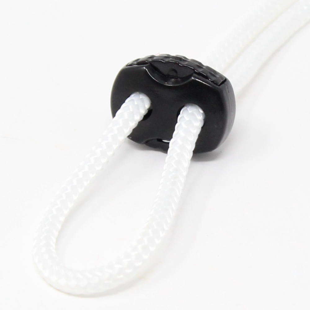 10 Stück - 2-Loch Kordelstopper - 15x15 - Schwarz