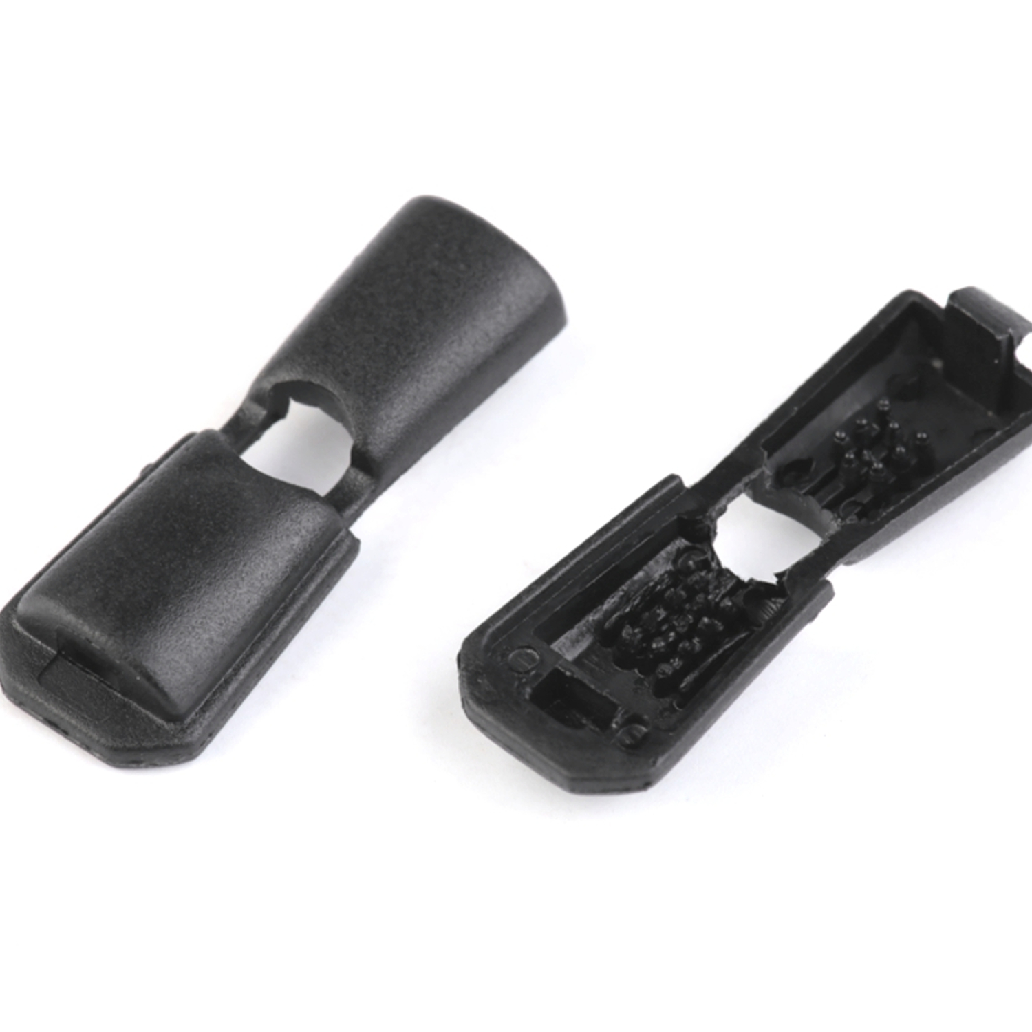 10 Kordelendstücke mit Click-System - 11x16mm  in Schwarz