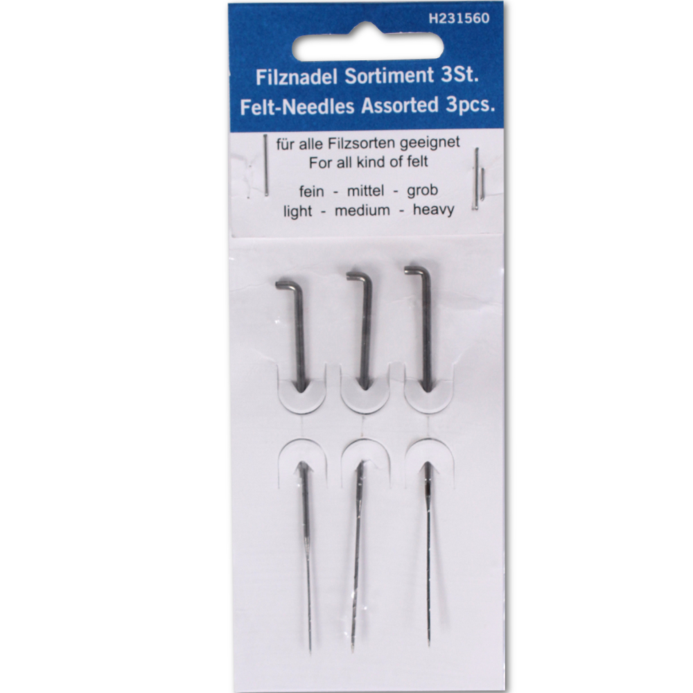 3 Filznadeln fein-mittel-grob