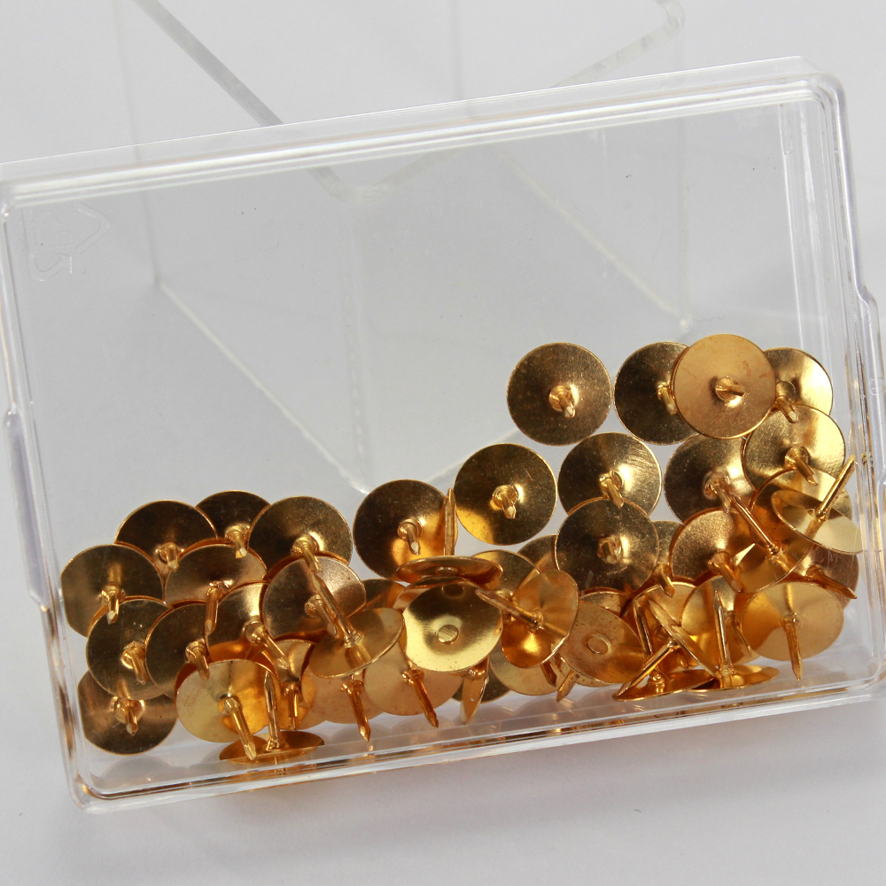 50 Heftzwecken in goldfarben