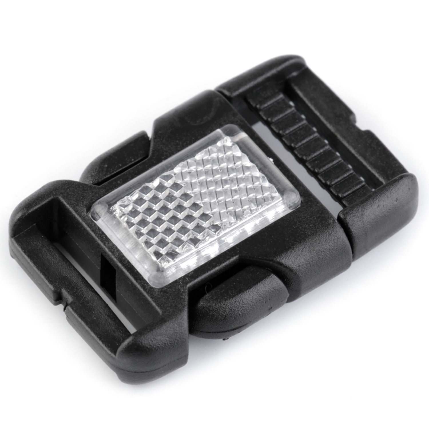 2x Steckschnalle reflektierend - 25 mm - Schwarz - ECKIG