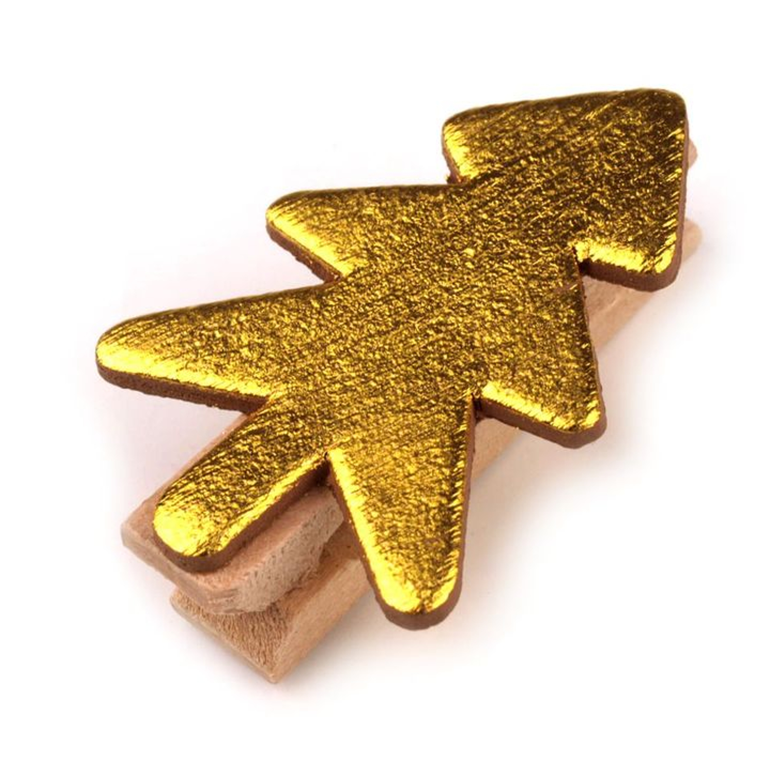 10 Wäscheklammern - Bäumchen - 35mm - Gold