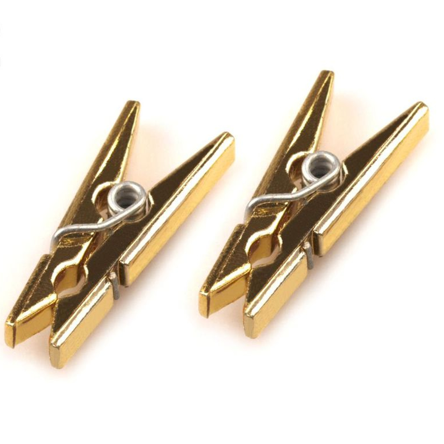 10 Wäscheklammern - Kunststoff - 3x25mm - Goldfarben