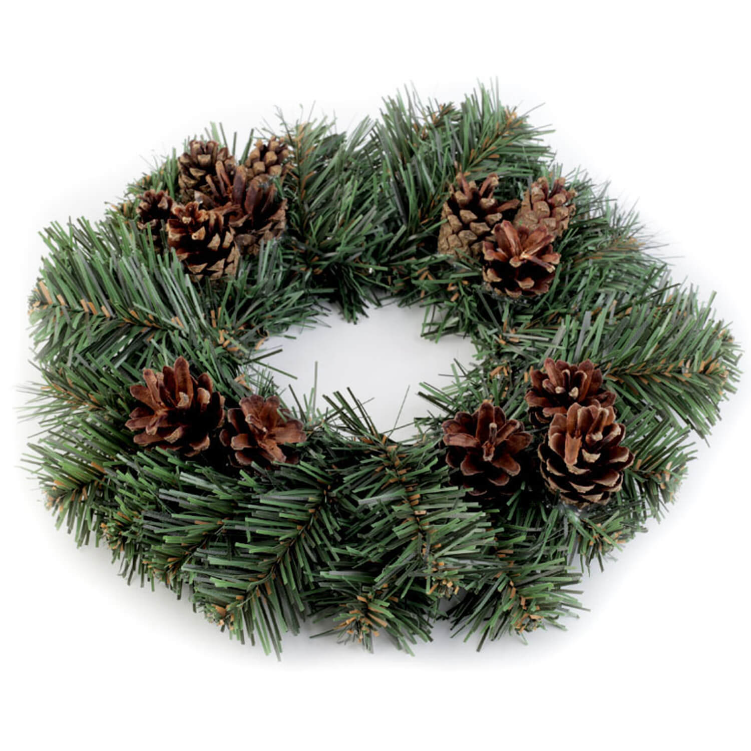 Adventskranz mit Zapfen Ø 26cm in fichtengrün