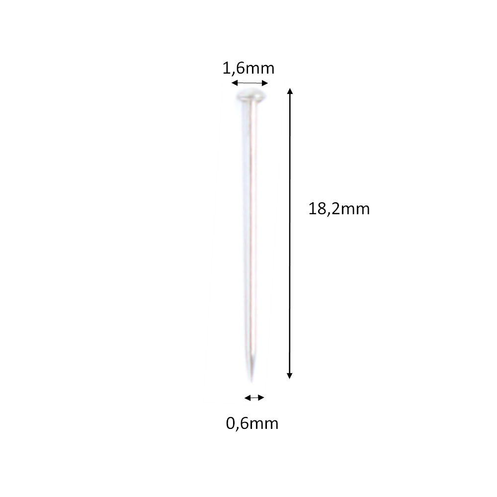 50 g Stecknadeln (Artischocken Nadeln) 18mm Länge silberfarben