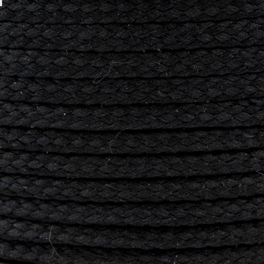 Polyesterschnur 4mm aus 100% Polyester in Schwarz (9001)