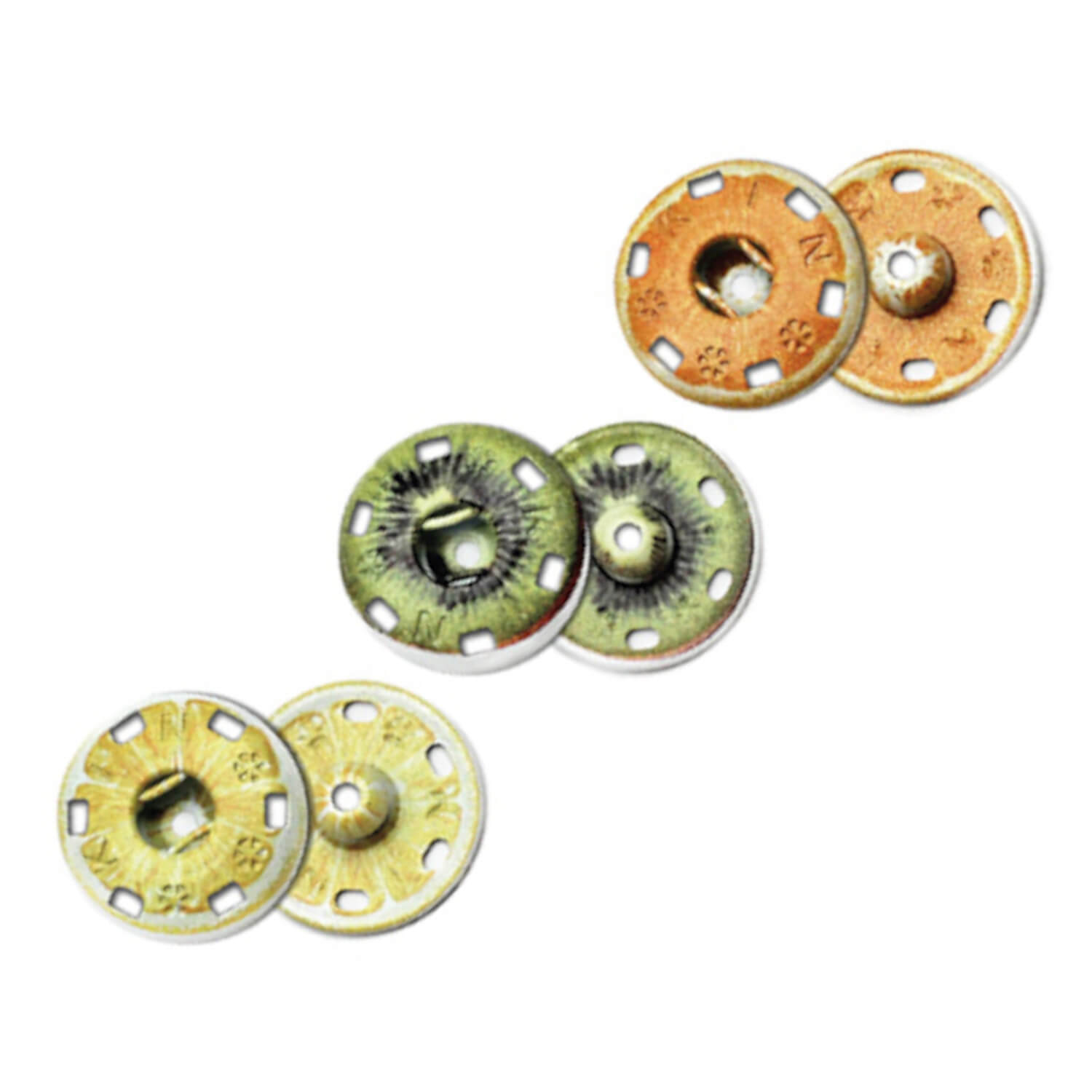 KOH-I-NOOR | 3x Druckknopf 20,9 mm - Früchte