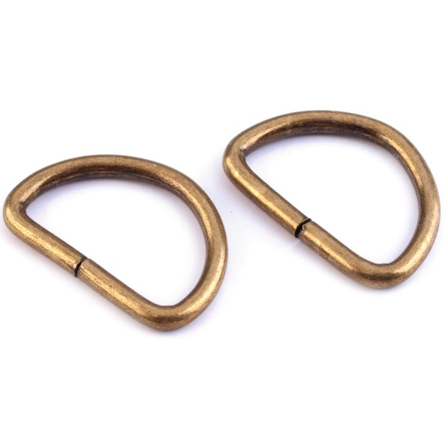 10x D-Halbring Breite 25mm - Altmessingfarben