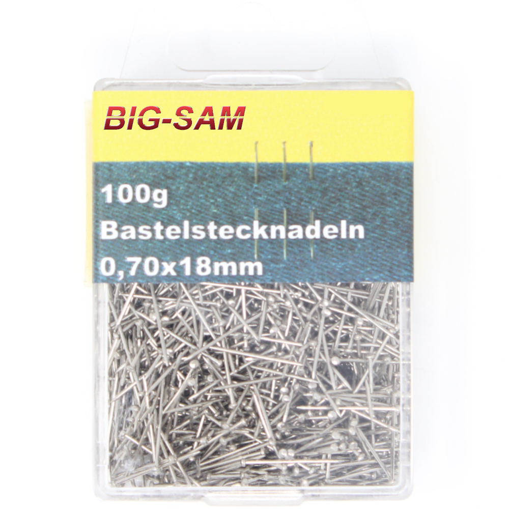 100g Bastelstecknadeln 0,70x18 mm mit Kopf