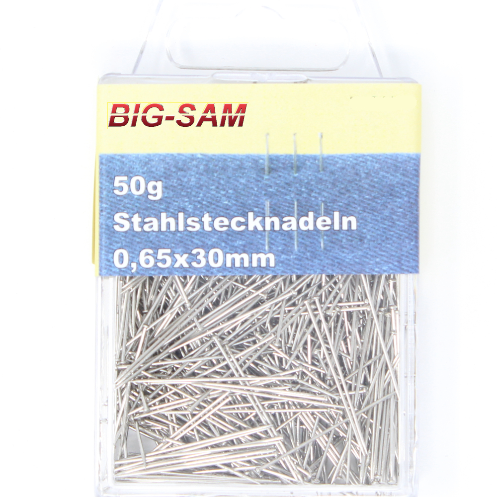 50g Stahlstecknadeln 0,65x30 mm mit Kopf